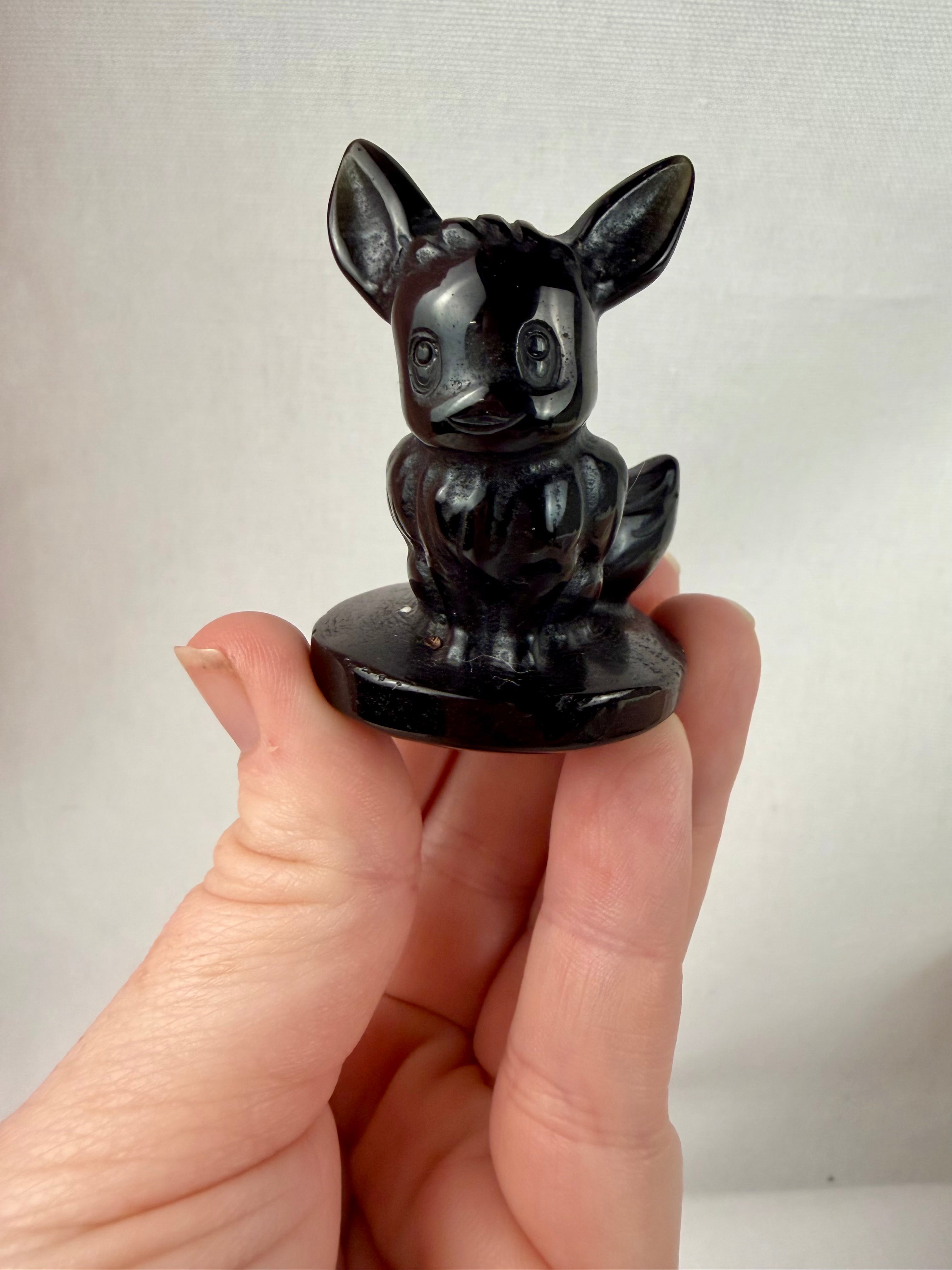 Black Obsidian Eevee Pokémon Carving