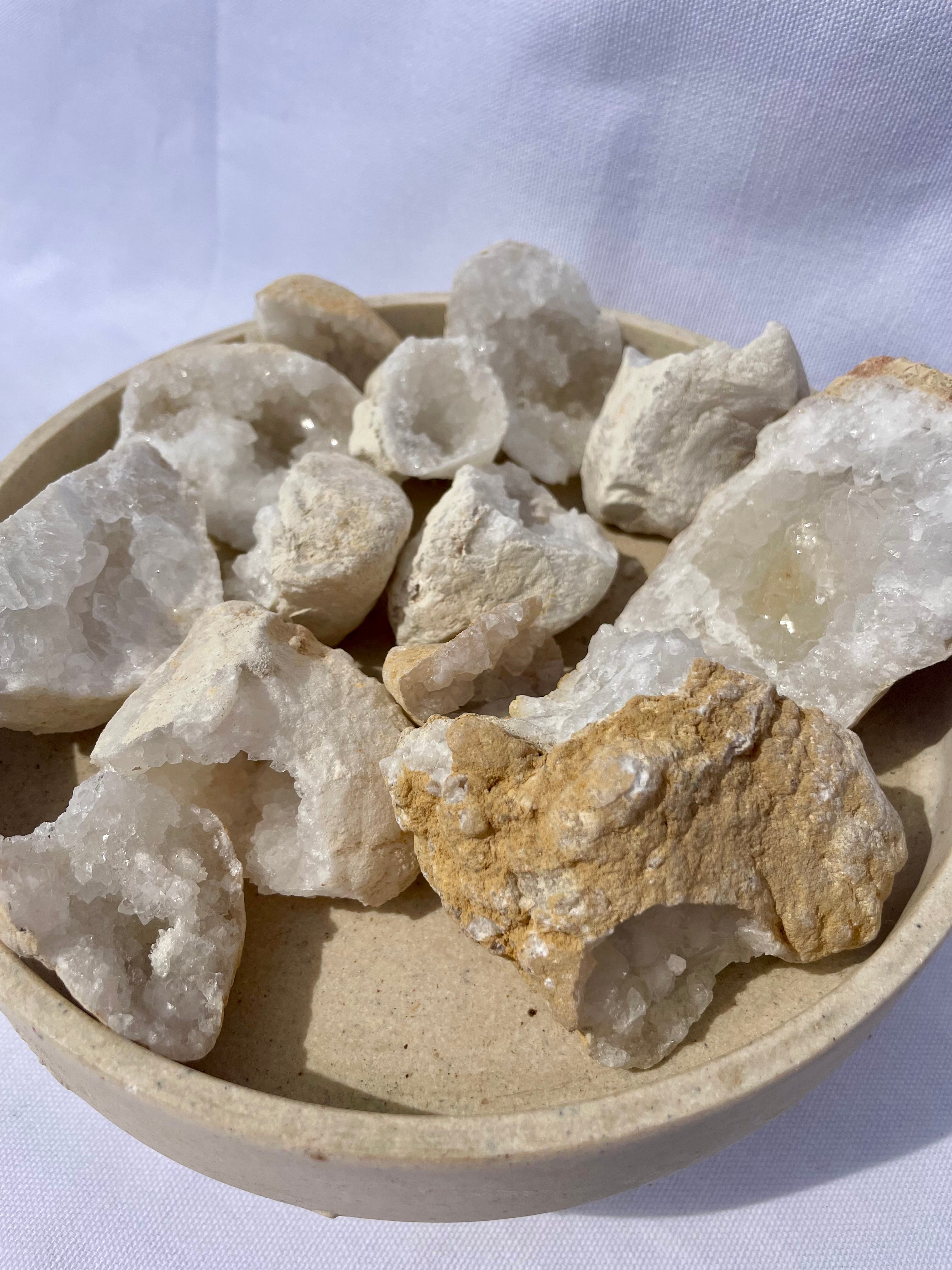 Clear Quartz Geode Halves