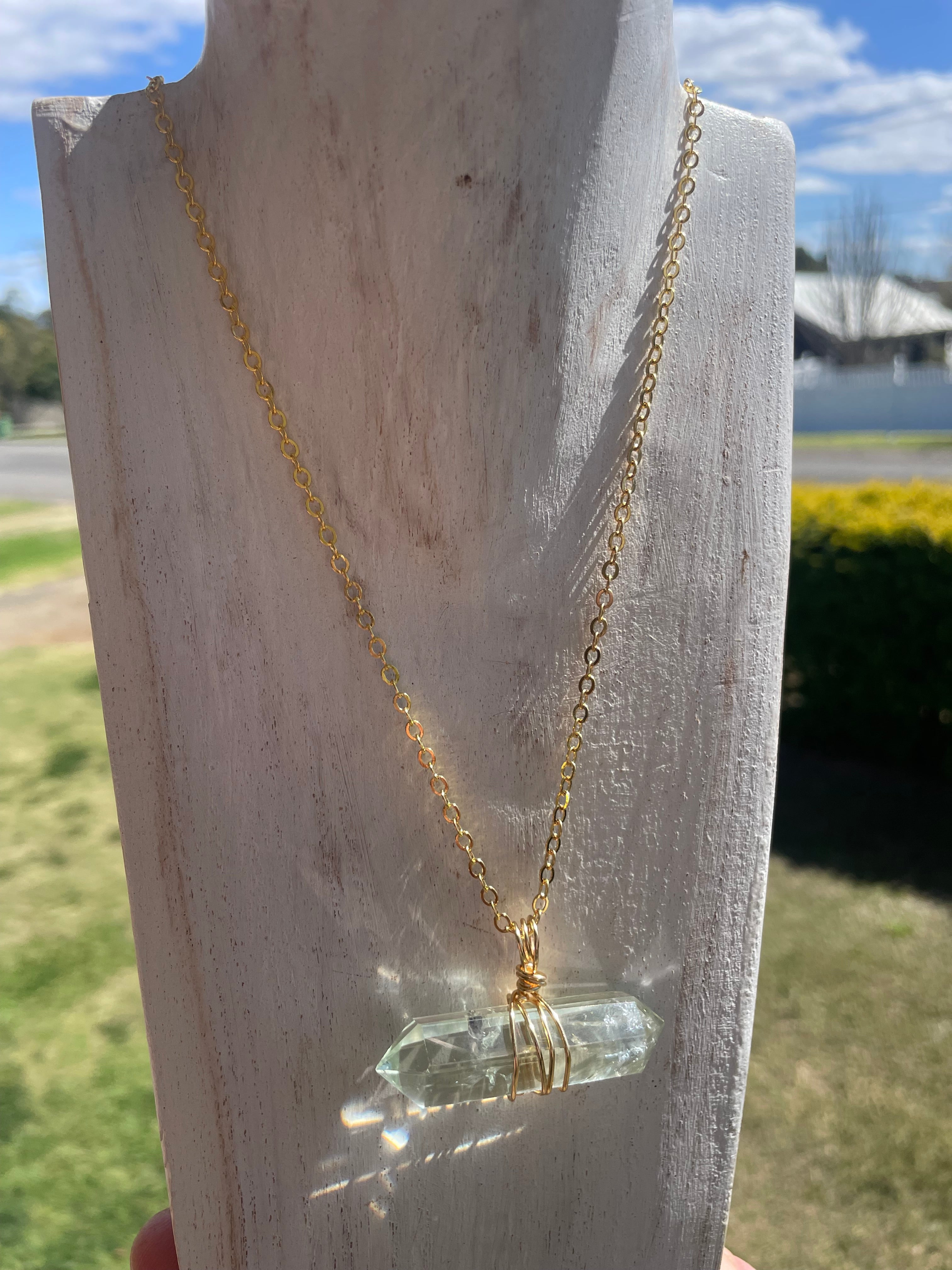 Prasiolite (Green Amethyst)|| The Crystal Necklace Bar