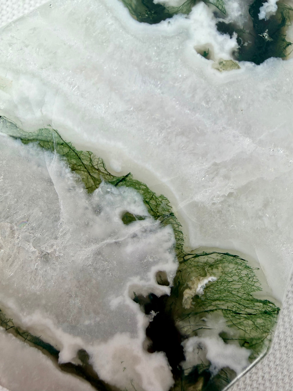 Moss Agate Standing Teardrop || Flame