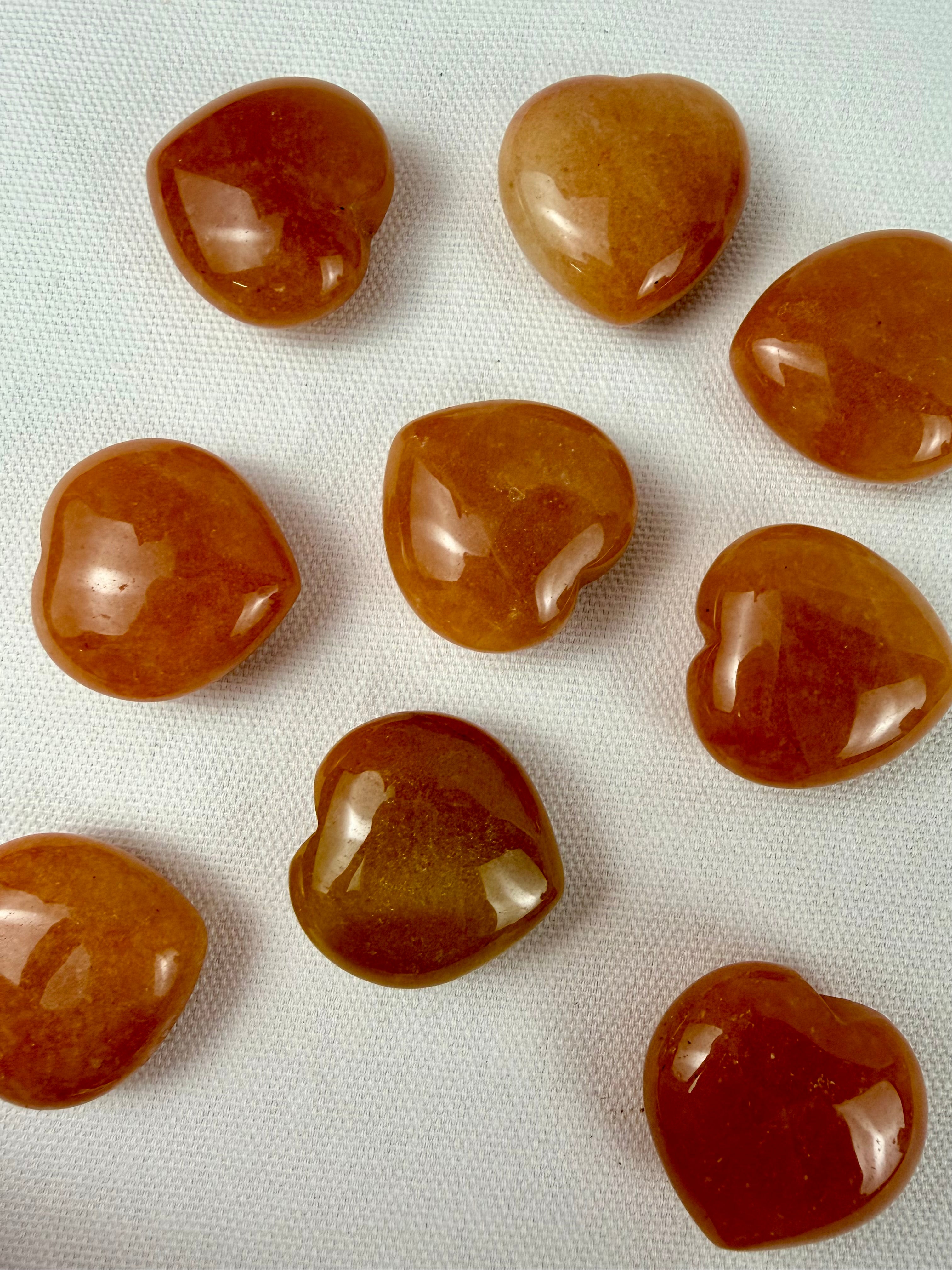 Peach Aventurine Hearts