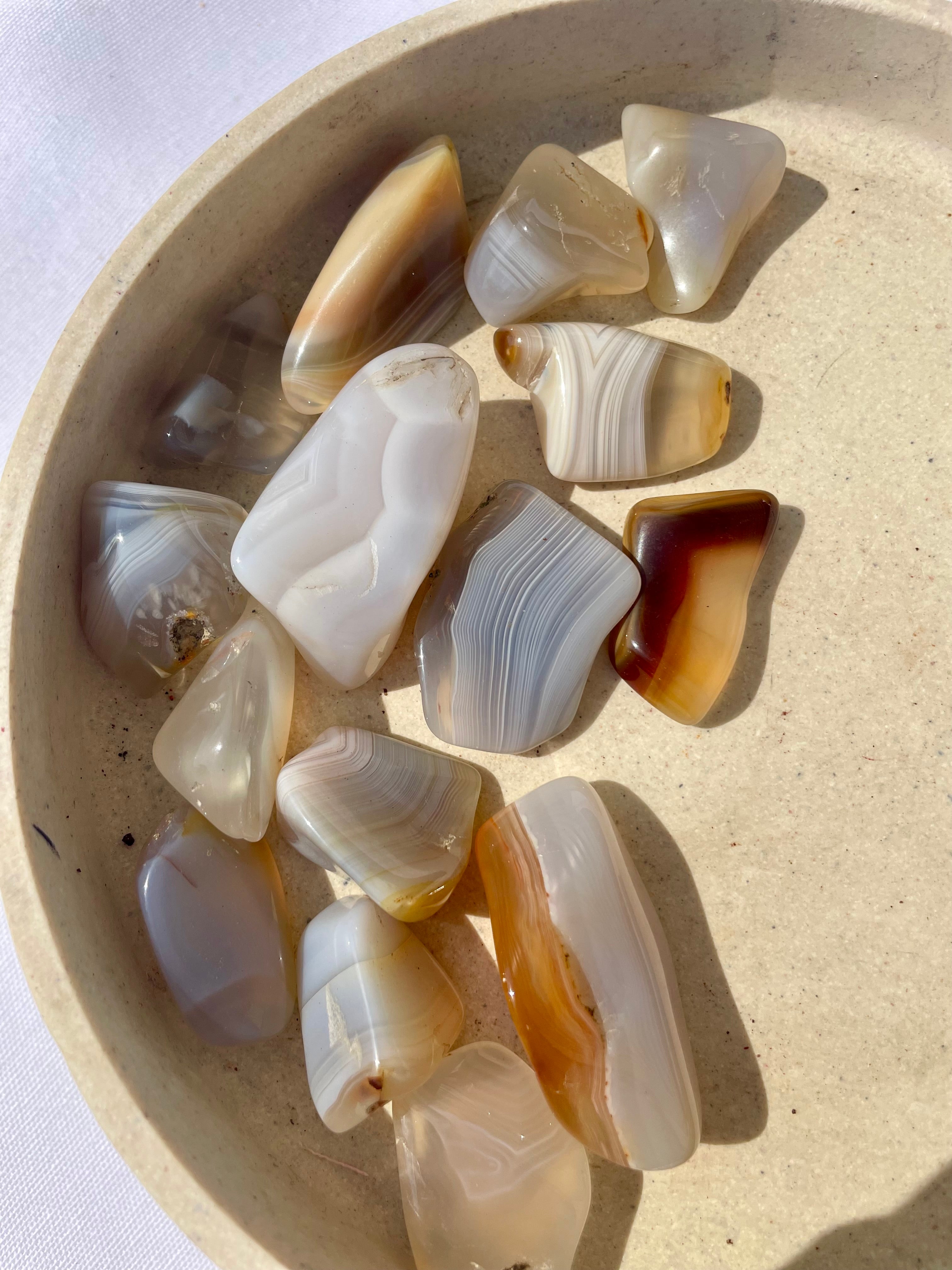 Natural Banded Agate Tumble Stone