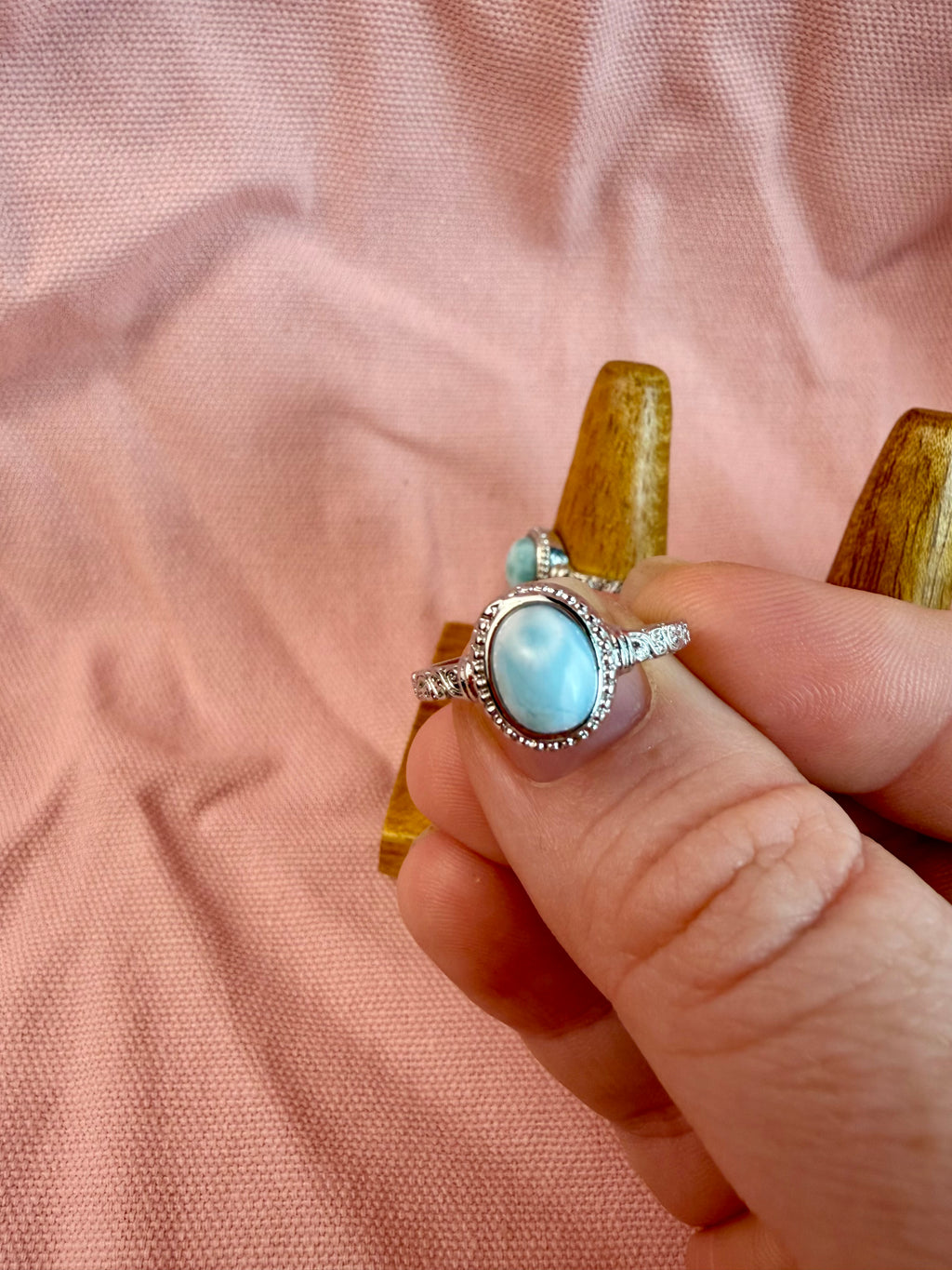 Larimar Sterling Silver Ring
