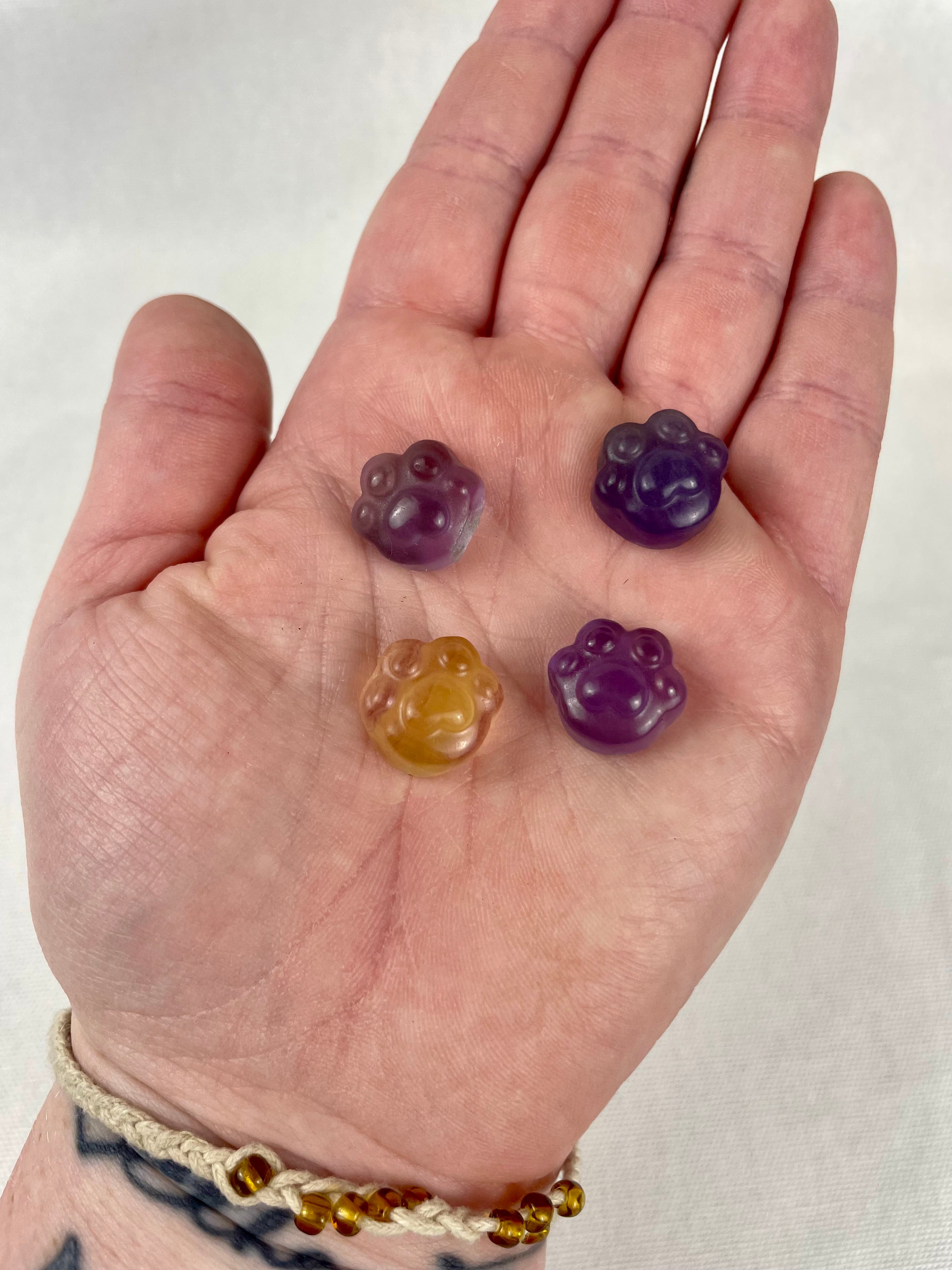 Mini Fluorite Cat Paw Carvings