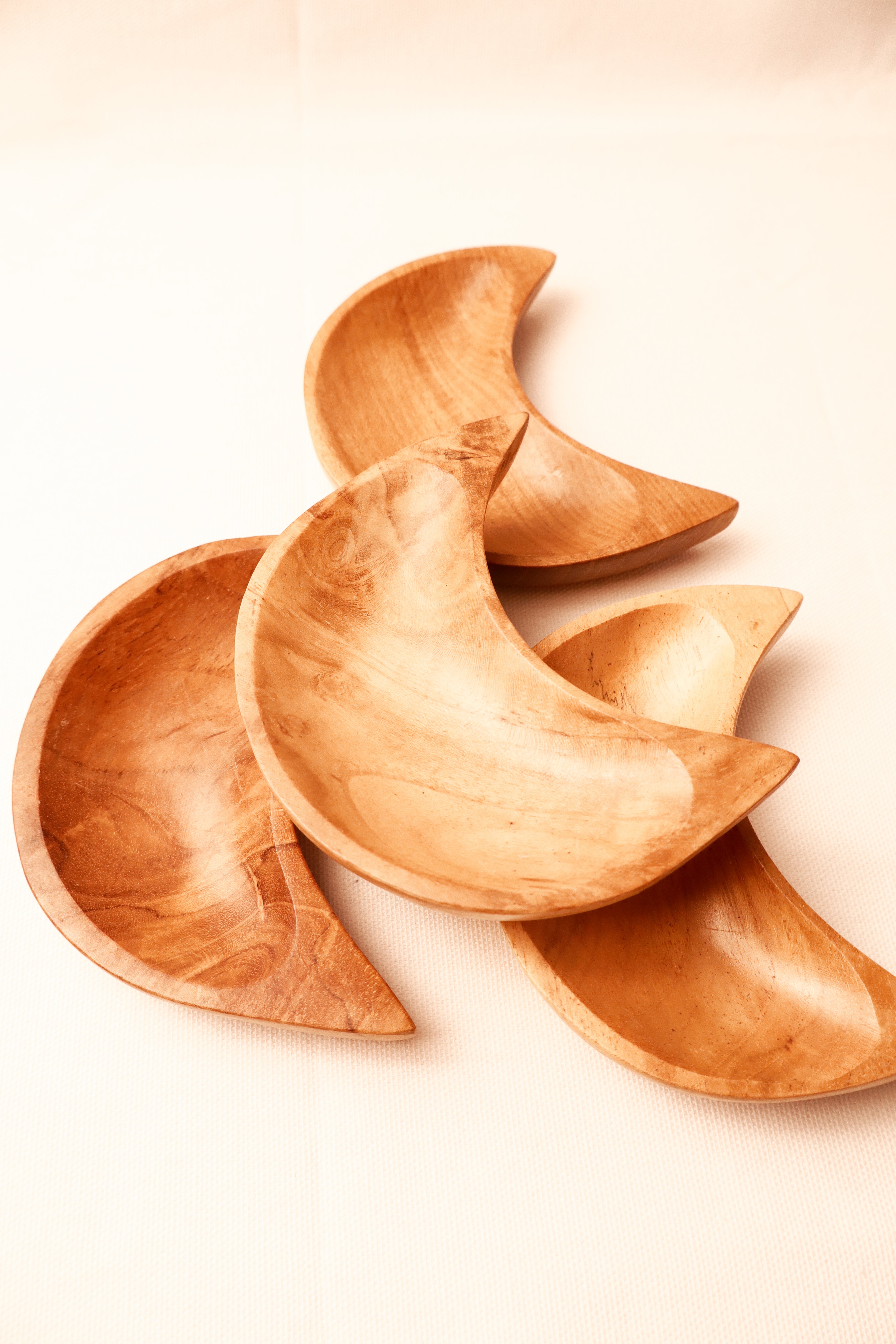 Wooden Crescent Moon Bowl || 10cm