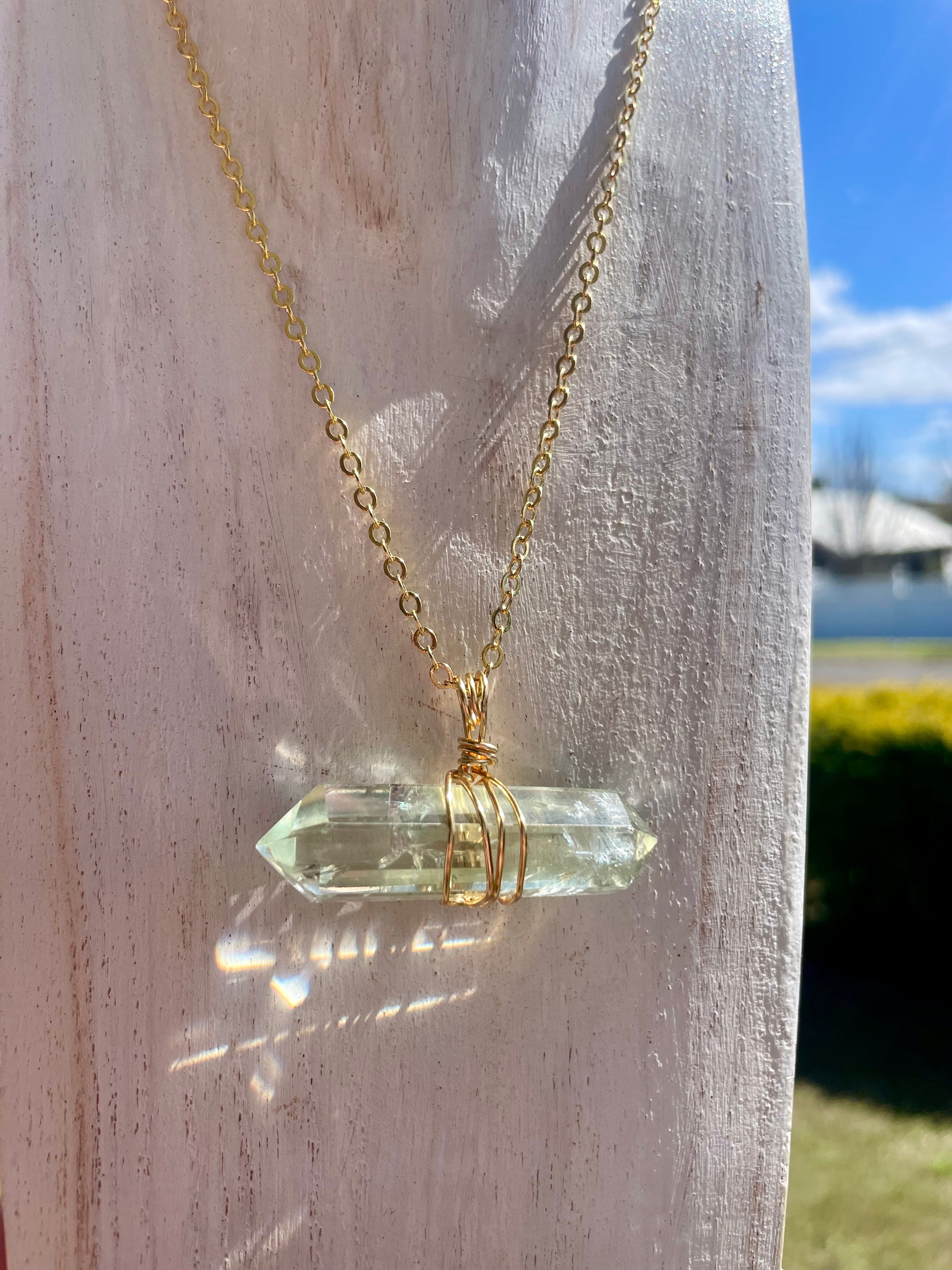 Prasiolite (Green Amethyst)|| The Crystal Necklace Bar