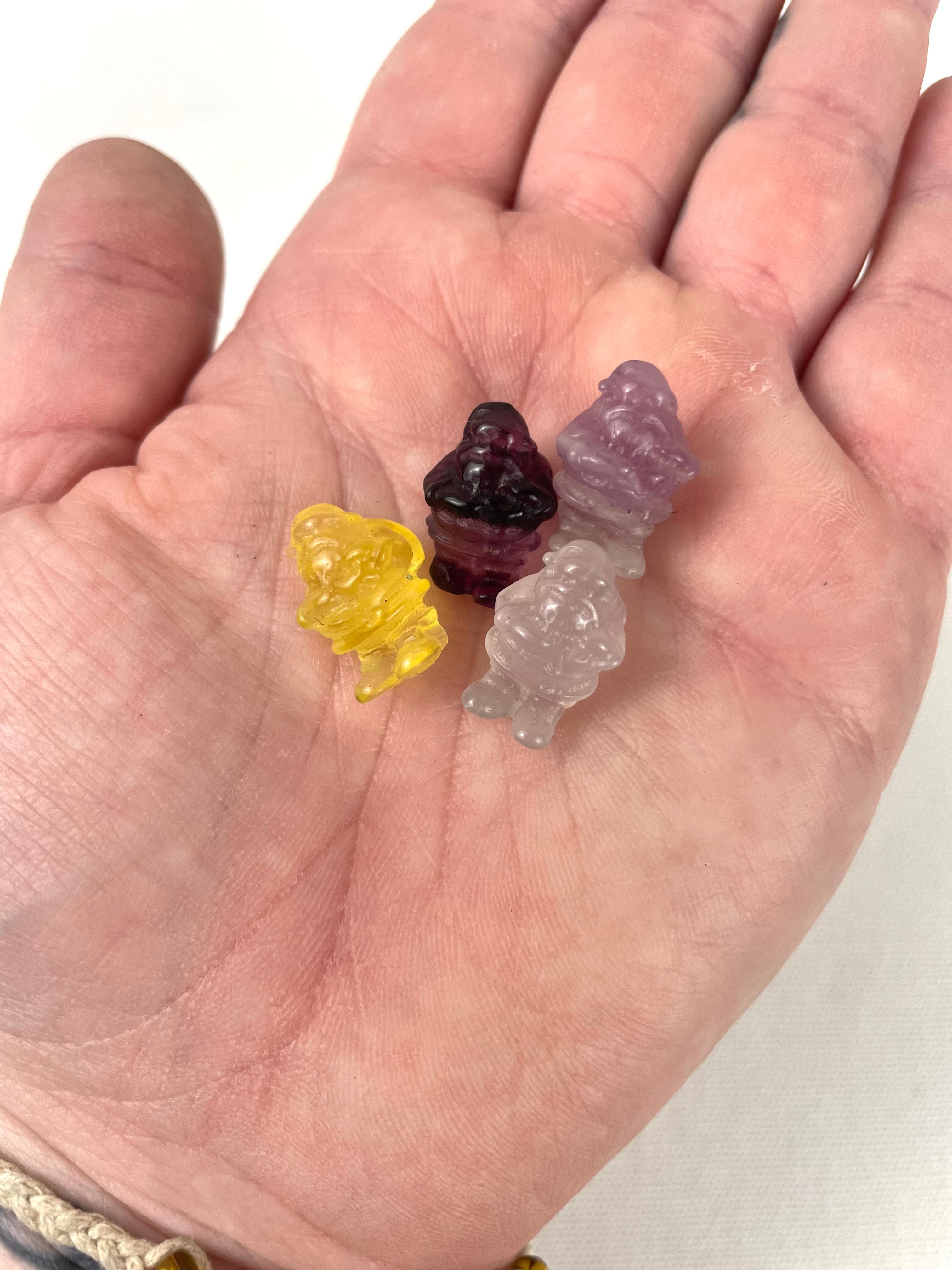 Mini Fluorite Santa Carvings