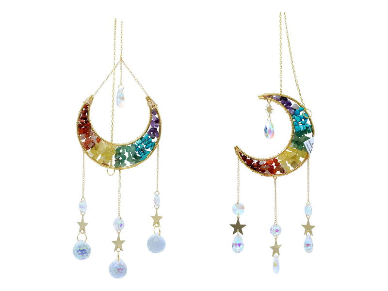 Chakra Moon Crystal Suncatcher