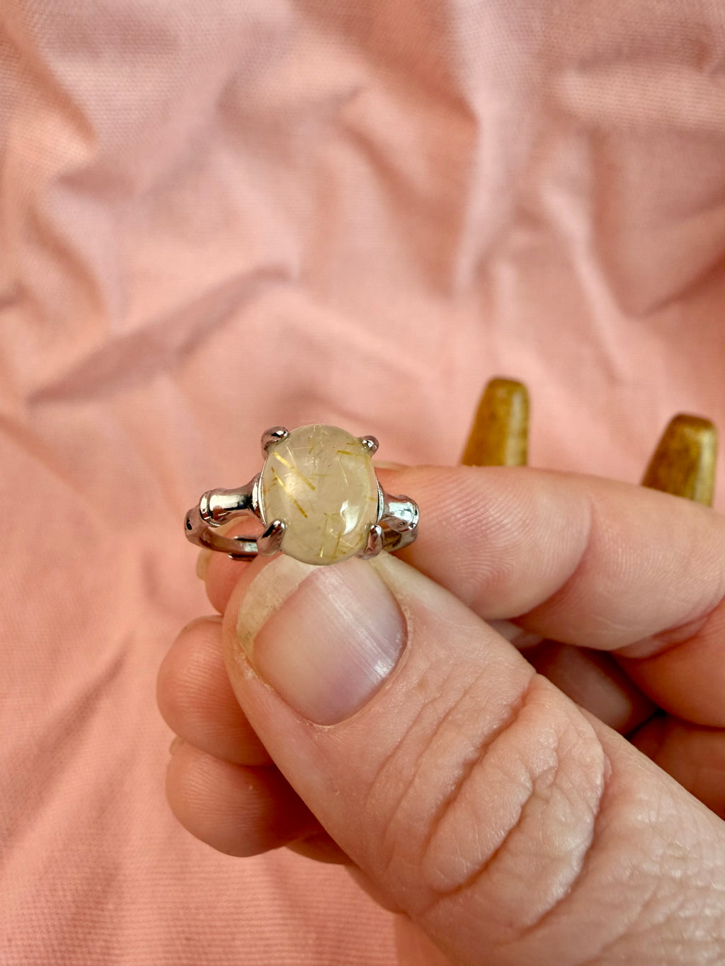 Rutile Quartz Sterling Silver Ring