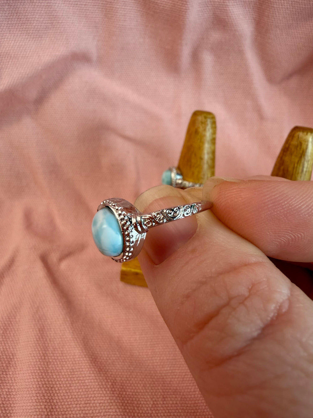 Larimar Sterling Silver Ring