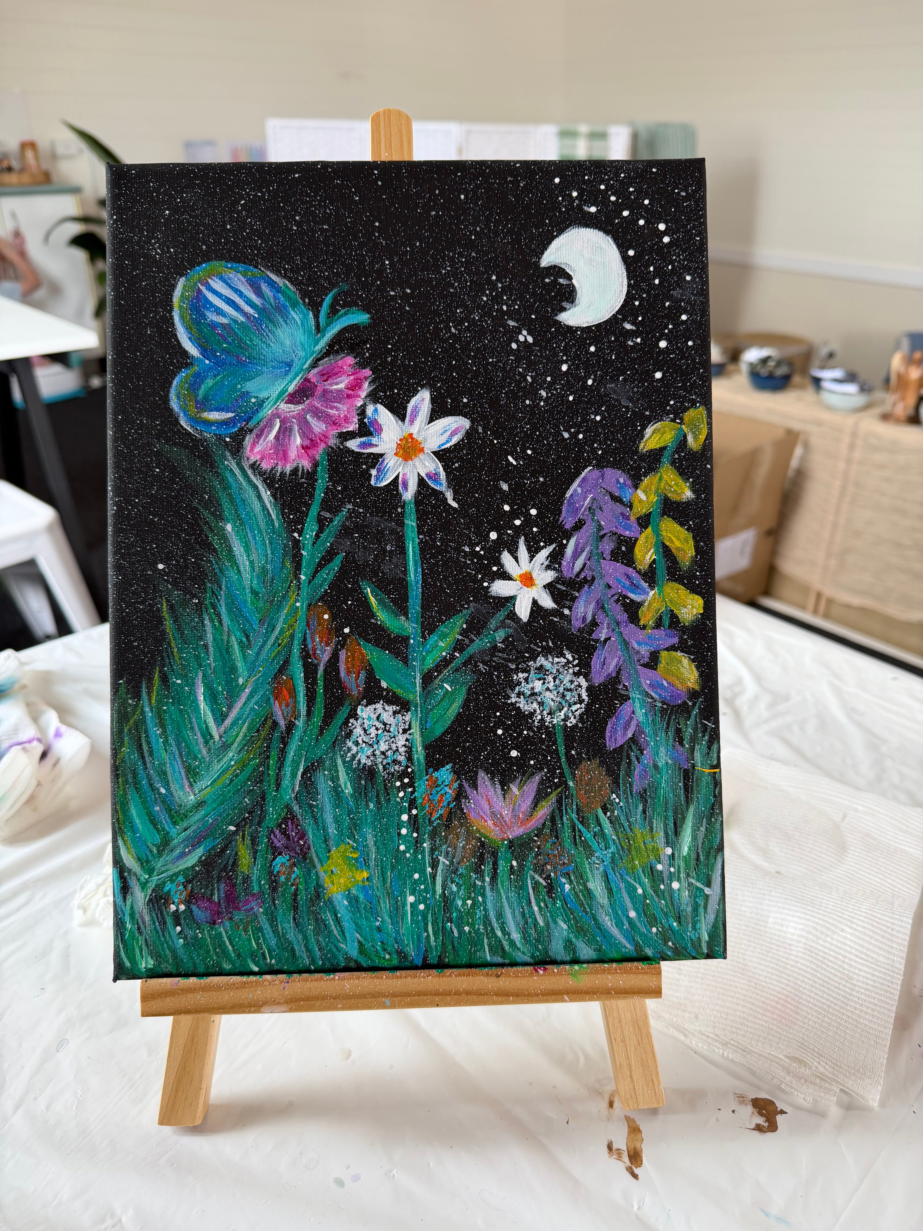 Meet Me Among the Wildflowers || Painting on Canvas Class || Saturday 17th January