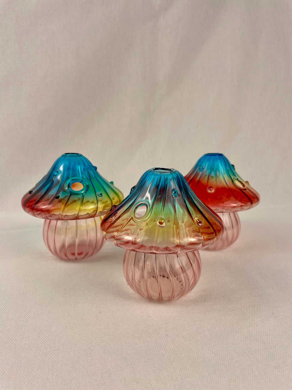 Colourful Glass Mushroom Propagation Vase